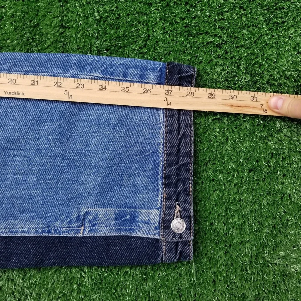 Free People Jeans Womens Size 30 Blue Denim  Barrel Leg Patchwork - Picture 8 of 9